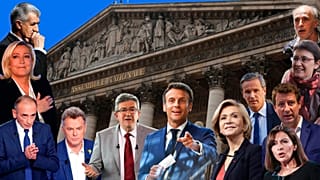 Les 12 candidats de la dernière présidentielle, avec le siège de l'Assemblée nationale en toile de fond - archives