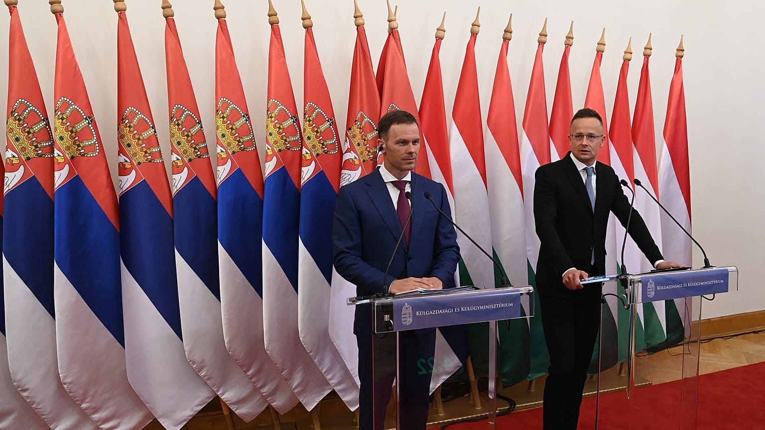 ARCHÍV: Szijjártó Péter és Sinisa Mali Budapesten, 2022. május 25-én