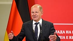 Der deutsche Bundeskanzler Scholz in Skopje