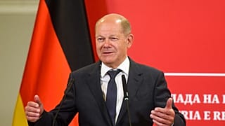 Der deutsche Bundeskanzler Scholz in Skopje