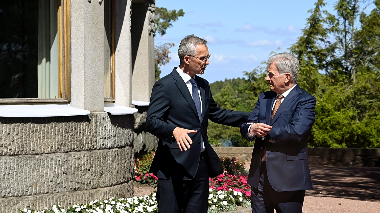 Finland's President Sauli Niinisto, meets with NATO Secretary General Jens Stoltenberg