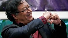 El candidato presidencial Gustavo Petro, de la coalición Pacto Histórico, durante un mitin en Bogotá, Colombia, el miércoles 8 de junio de 2022