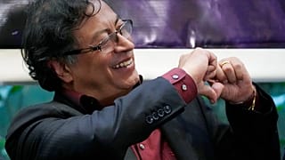 El candidato presidencial Gustavo Petro, de la coalición Pacto Histórico, durante un mitin en Bogotá, Colombia, el miércoles 8 de junio de 2022