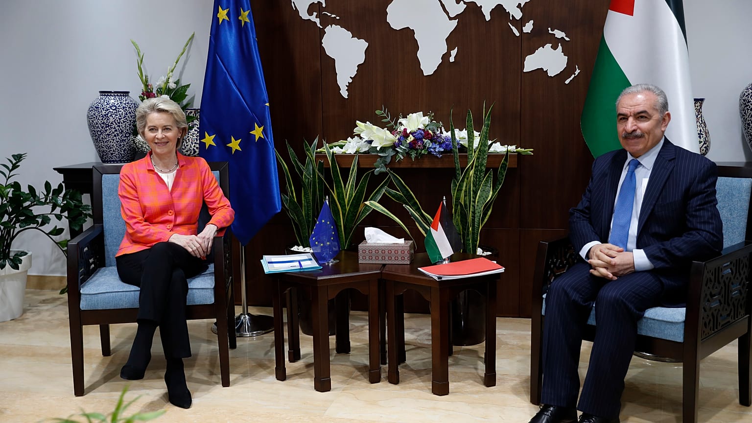 Ursula von der Leyen made the announcement during an official visit to the West Bank.