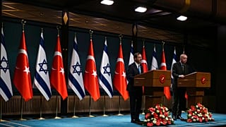 Στιγμιότυπο από πρόσφατη συνάντηση του Τούρκου προέδρου με τον Ισραηλινό ομόλογό του