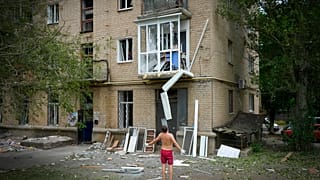 Après un bombardement russe, dans la ville de Bakhmut (région de Donetsk), le 13/06/2022