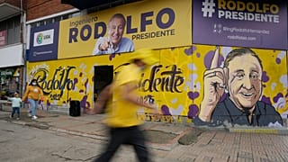 Carteles electorales de la candidatura de Rodolfo Hernández en Bogotá (Colombia).