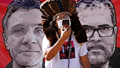 Protesto indígena em Brasília para que se expandam as buscas pelos desaparecidos