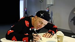 Artist Albert Oehlen is motion captured in the creation of his new artwork Basement Drawing