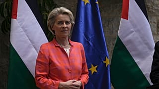 Ursula von der Leyen a Rámalláhba tett látogatásán