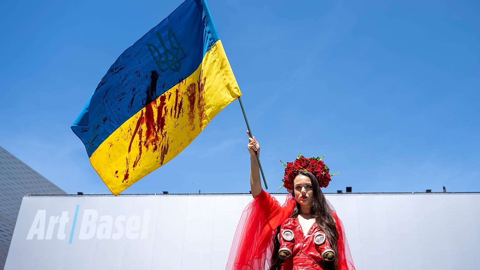 Ukrainian artist Olesya Lesnaya performs in The Chernobyl Bride Project by Isagus Extroversions ,independently and not as part of ART Basel