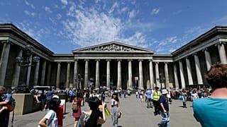 Visitors walk outside the British Museum in Bloomsbury, London