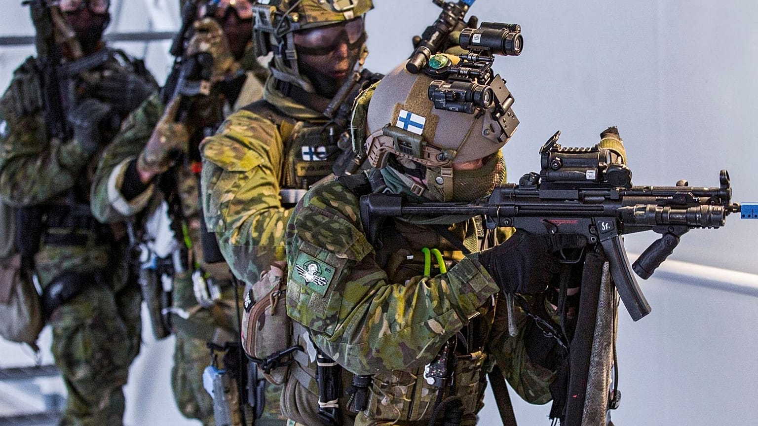 FILE: Finnish troops during training exercise