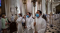Corpus Christi Messe 2020 in Madrid in Spanien