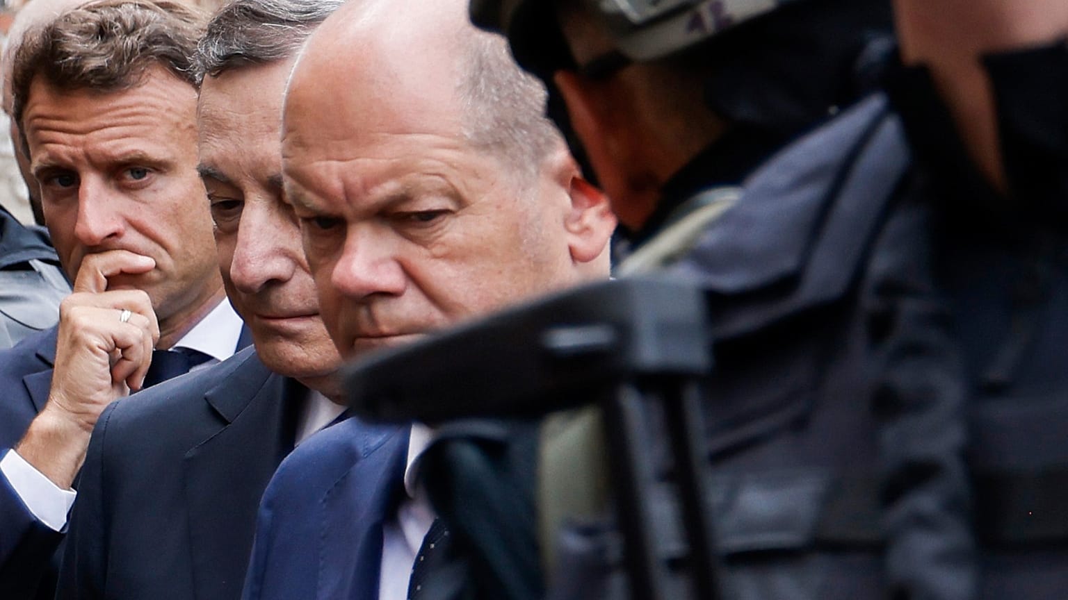 İtalya Başbakanı Draghi, Fransa Cumhurbaşkanı Macron ve Almanya Başbakanı Scholz