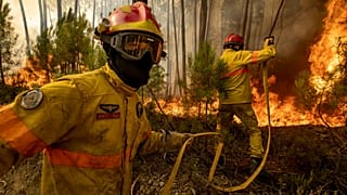 Pompiers portugais en pleine intervention en juin 2019