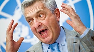 فیلیپو گراندی، رئیس کمیساریای عالی آژانس پناهندگان سازمان ملل در شست خبر ژنو در تاریخ ۱۳ ژوئن ۲۰۲۲