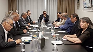 Ο Κυριάκος Μητσοτάκης με την επιτροπή Κατεχομένων