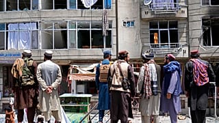 Lieu de l'explosion près d'un temple sikh pris pour cible à Kaboul, le 18 juin 2022, Afghanistan