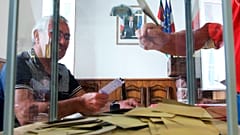 Fransa'nın güneyinde Souraide bölgesinde bir sandık bölgesi