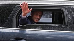 Emmanuel Macron am Wahlsonntag in Frankreich