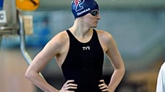 University of Pennsylvania athlete Lia Thomas prepares for the 500 meter freestyle at the NCAA Swimming and Diving Championships, March 17, 2022,