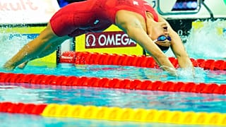 Спортсменка из Канады на Чемпионате мира по водным видам спорта в Будапеште, 19 июня 2022 г. 