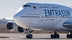 Avión venezolano detenido en el aeropuerto de Ezeiza, Buenos Aires