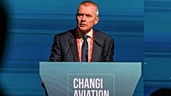 Willie Walsh, directeur de l'Association du transport aérien international (Iata), lors de sommet consacré au transport aérien organisé à Singapour, le 17 mai  2022