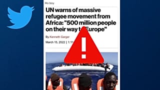 A fake headline attributed to the NY Post claims that a massive influx of refugees is arriving in Europe