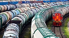 Trains de fret en gare à Kaliningrad, le 21 juin 2022