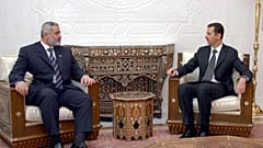 الرئيس السوري بشار الأسد يلتقي رئيس الوزراء الفلسطيني إسماعيل هنية في دمشق - سوريا. 2006/12/04  