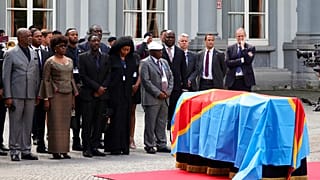 Lumumba koporsója Brüsszelben