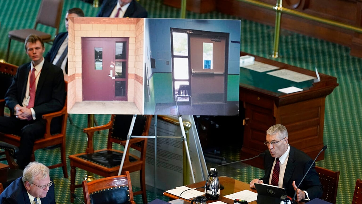 Texas Department of Public Safety Director Steve McCraw testifies at a Texas Senate hearing  - June 21, 2022, in Austin, Texas