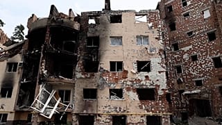 Ukrainian citizens are trying to return to their normal lives in the city of Irpin near the capital Kiev, where fierce clashes between Ukrainian and Russian forces took place 