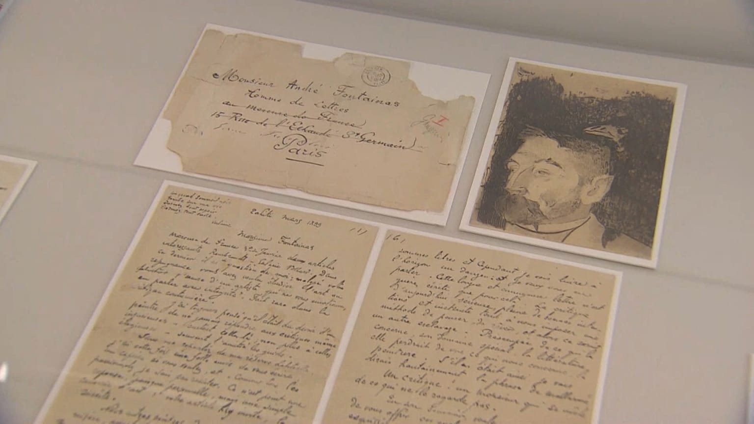 Algunas de las cartas que se muestran en la exposición del Museo Thyssen de Madrid (España)