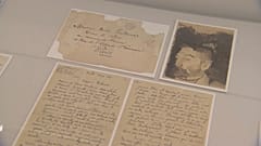 Algunas de las cartas que se muestran en la exposición del Museo Thyssen de Madrid (España)