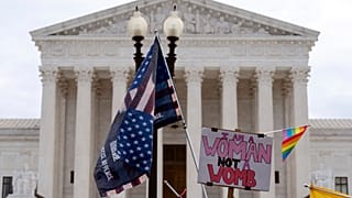 Abortion-rights activists protest outside of the U.S. Supreme Court.