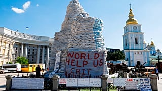 Центр Киева перед прибытием глав Франции, Италии и Германии в Украину. 16 июня 2022 г.