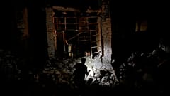 Eingestützes Gebäude in der Region Paktika, Afghanistan