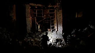 Eingestützes Gebäude in der Region Paktika, Afghanistan