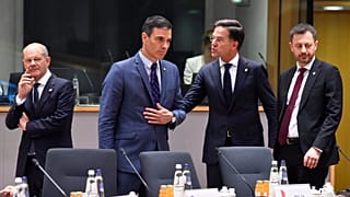 Die Regierungschefs Deutschlands, Spaniens, der Niederlande und der Slowakei bei Brüsseler EU-Gipfel