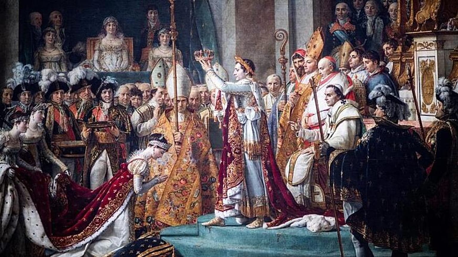 "La consacrazione dell'imperatore Napoleone e l'incoronazione dell'imperatrice Giuseppina nella cattedrale di Notre-Dame il 2 dicembre 1804" del pittore francese Jacques Louis