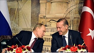 Vladimir Putin, presidente della federazione russa, e Recep Tayyip Erdogan, presidente turco
