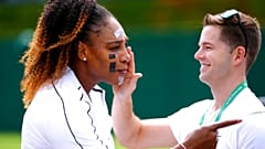 Serena Williams auf dem Trainingsplatz in Wimbledon am Samstag 25.06.22
