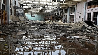 National Technical University after it was hit by a missile in Kharkiv