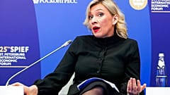 Die Sprecherin des russischen Außenministeriums, Maria Zakharova, spricht am Rande des St. Petersburger Internationalen Wirtschaftsforums in St. Petersburg, 16.06.22