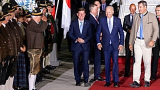 Joe Biden à chegada a Munique