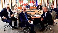 A G7-csoport vezetői az Elmau kastélyban, Bajorországban 