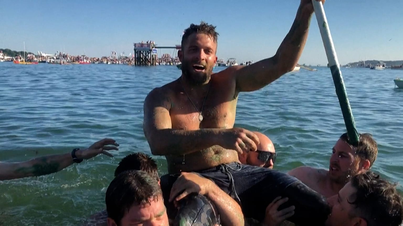 Winner of greasy pole competition